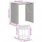 Preview: 5-tlg. Gartenbar-Set mit Kissen Schwarz Poly Rattan