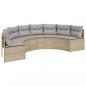 Preview: 3-tlg. Garten-Sofagarnitur Halbrund Beige Poly-Rattan