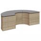 Preview: 3-tlg. Garten-Sofagarnitur Halbrund Beige Poly-Rattan
