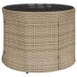 Preview: 3-tlg. Garten-Sofagarnitur Halbrund Beige Poly-Rattan