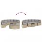 Preview: 3-tlg. Garten-Sofagarnitur Halbrund Beige Poly-Rattan