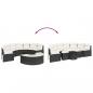 Preview: 3-tlg. Garten-Sofagarnitur Halbrund Schwarz Poly-Rattan