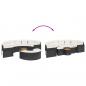 Preview: 3-tlg. Garten-Sofagarnitur Halbrund Schwarz Poly-Rattan