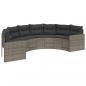 Preview: 2-tlg. Garten-Sofagarnitur Halbrund Grau Poly Rattan