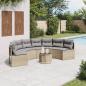 Preview: ARDEBO.de - Gartensofa mit Tisch und Kissen Halbrund Beige Poly-Rattan