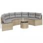 Preview: Gartensofa mit Tisch und Kissen Halbrund Beige Poly-Rattan