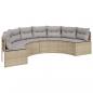 Preview: Gartensofa mit Tisch und Kissen Halbrund Beige Poly-Rattan