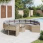 Preview: ARDEBO.de - Gartensofa mit Tisch und Kissen Rund Beige Poly-Rattan