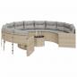Preview: Gartensofa mit Tisch und Kissen Rund Beige Poly-Rattan