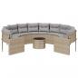 Preview: Gartensofa mit Tisch und Kissen Rund Beige Poly-Rattan