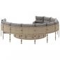 Preview: Gartensofa mit Tisch und Kissen Rund Beige Poly-Rattan