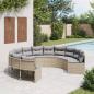 Preview: ARDEBO.de - Gartensofa mit Kissen Rund Beige Poly-Rattan