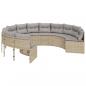 Preview: Gartensofa mit Kissen Rund Beige Poly-Rattan
