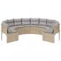 Preview: Gartensofa mit Kissen Rund Beige Poly-Rattan
