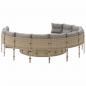 Preview: Gartensofa mit Kissen Rund Beige Poly-Rattan