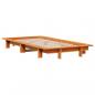 Preview: Massivholzbett ohne Matratze Wachsbraun 75x190 cm Kiefernholz