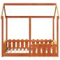 Preview: Kinderbett Hausbett Wachsbraun 70x140 cm Kiefer