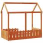 Preview: Kinderbett Hausbett Wachsbraun 70x140 cm Kiefer