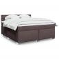 Preview: ARDEBO.de - Boxspringbett mit Matratze Dunkelbraun 180x200 cm Stoff
