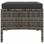 Preview: Gartensofa 2-Sitzer mit Tisch und Hockern Grau Poly Rattan