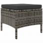 Preview: Gartensofa 2-Sitzer mit Tisch und Hockern Grau Poly Rattan