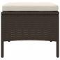 Preview: Gartensofa 2-Sitzer mit Tisch und Hockern Braun Poly Rattan