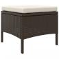 Preview: Gartensofa 2-Sitzer mit Tisch und Hockern Braun Poly Rattan