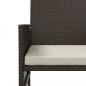 Preview: Gartensofa 2-Sitzer mit Tisch und Hockern Braun Poly Rattan