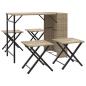 Preview: 5-tlg. Garten-Essgruppe Klappbar Beige Poly Rattan