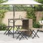 Preview: 5-tlg. Garten-Essgruppe Klappbar Beige Poly Rattan