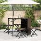 Preview: 5-tlg. Garten-Essgruppe Klappbar Braun Poly Rattan
