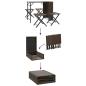 Preview: 5-tlg. Garten-Essgruppe Klappbar Braun Poly Rattan