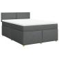 Preview: Boxspringbett mit Matratze Dunkelgrau 140x190 cm Stoff