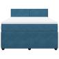 Preview: Boxspringbett mit Matratze Blau 140x200 cm Samt
