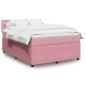Preview: ARDEBO.de - Boxspringbett mit Matratze Rosa 140x200 cm Samt