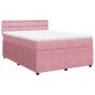 Preview: Boxspringbett mit Matratze Rosa 140x200 cm Samt