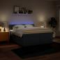 Preview: Boxspringbett mit Matratze Blau 200x200 cm Stoff