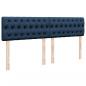 Preview: Boxspringbett mit Matratze Blau 200x200 cm Stoff