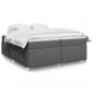 Preview: ARDEBO.de - Boxspringbett mit Matratze Dunkelgrau 200x200 cm Stoff