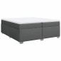 Preview: Boxspringbett mit Matratze Dunkelgrau 200x200 cm Stoff