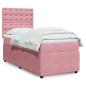 Preview: ARDEBO.de - Boxspringbett mit Matratze Rosa 90x190 cm Samt