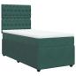 Preview: Boxspringbett mit Matratze Dunkelgrün 100x200 cm Samt