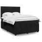 Preview: ARDEBO.de - Boxspringbett mit Matratze Schwarz 140x190 cm Samt