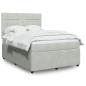 Preview: ARDEBO.de - Boxspringbett mit Matratze Hellgrau 140x190 cm Samt