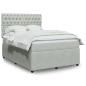 Preview: ARDEBO.de - Boxspringbett mit Matratze Hellgrau 160x200 cm Samt