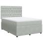 Preview: Boxspringbett mit Matratze Hellgrau 160x200 cm Samt