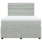 Preview: Boxspringbett mit Matratze Hellgrau 160x200 cm Samt
