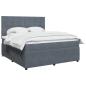 Preview: ARDEBO.de - Boxspringbett mit Matratze Dunkelgrau 180x200 cm Samt