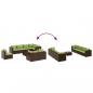 Preview: 9-tlg. Garten-Lounge-Set mit Kissen Braun Poly Rattan