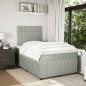Preview: Boxspringbett mit Matratze Hellgrau 120x190 cm Samt